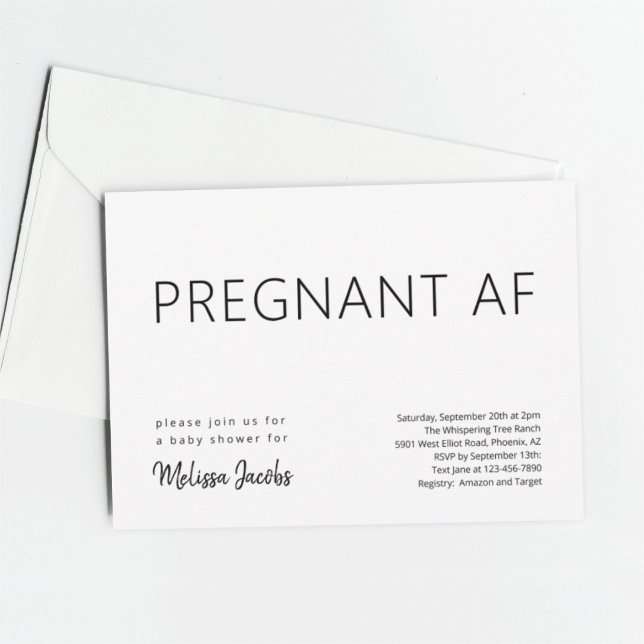 Funny Baby Shower Pregnant AF Invitation (Creator Uploaded)