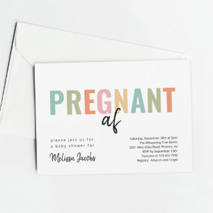 Funny Baby Shower Pregnant AF Invitation