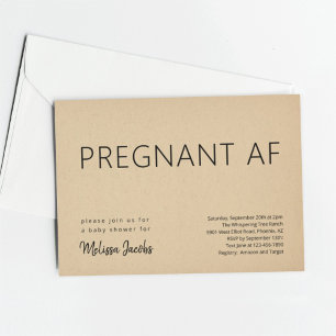 Funny Baby Shower Pregnant AF Invitation