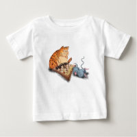 Funny Baby T-Shirt Cat and Mouse Playing Chess