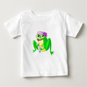 Funny Baby T-Shirt Happy Party Frog Customisable