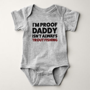 Funny Baby Trout Fishing Jersey Bodysuit Shirt