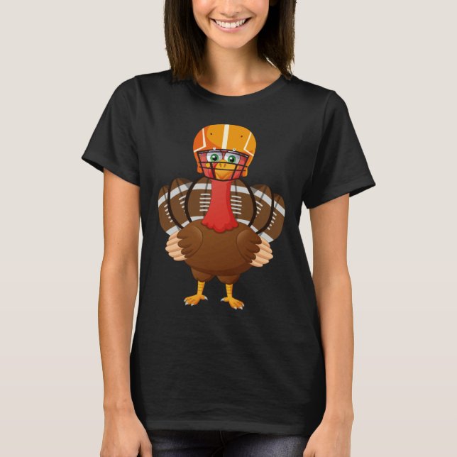 Funny Baby Turkey and Football Balls Shirt Boy Spo (Front)