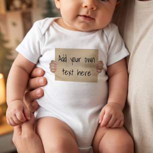 Funny Baby's Cardboard Protest Sign - Customisable Baby Bodysuit