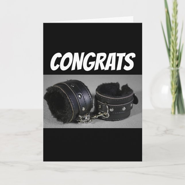 FUNNY BACHELOR  BACHELORETTE CONGRATULATIONS CARD (Front)
