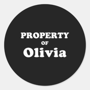 Funny Bachelor Gifts For Groom Property Of Olivia Classic Round Sticker