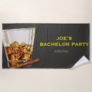 Funny bachelor party beach towel