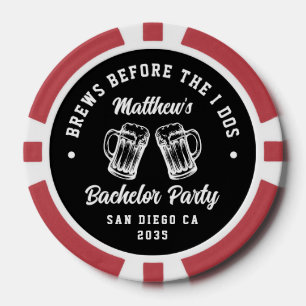 Funny Bachelor Party Brews Before I Dos Beer Poker Chips