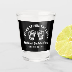 Funny Bachelor Party Brews Before I Dos Beer Shot Glass