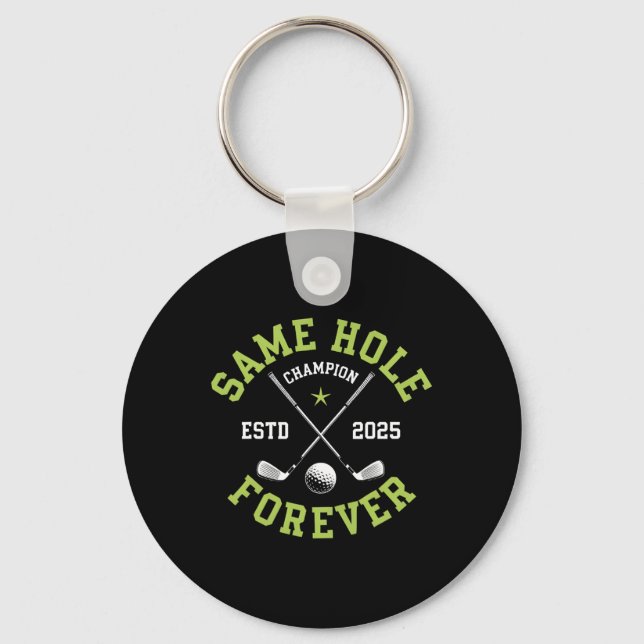 Funny Bachelor Party Groom Design Same Hole Foreve Key Ring (Front)