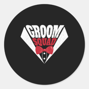 Funny Bachelor Party Groom Squad Stag Wedding Part Classic Round Sticker