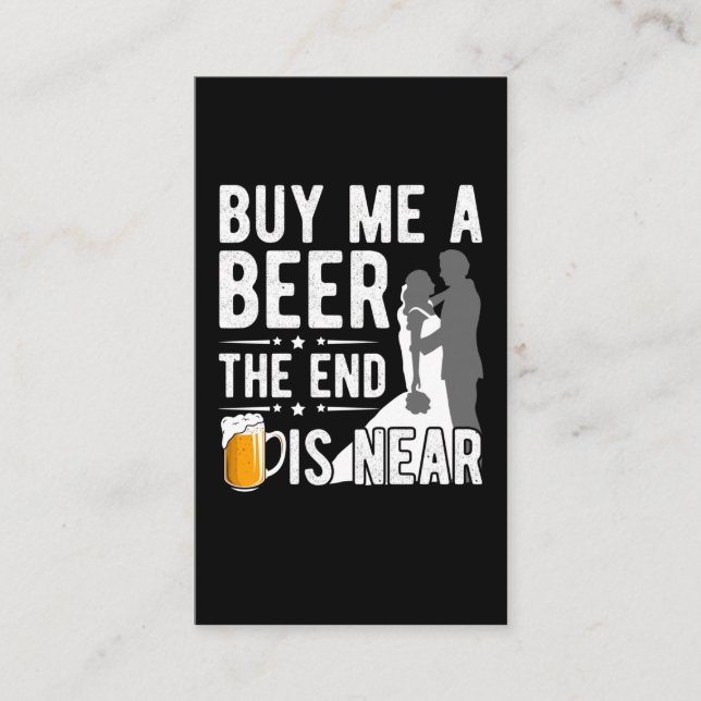 Funny Bachelor Party Groom Wedding Beer Business Card (Front)