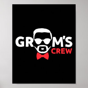 Funny Bachelor Party Grooms Crew Stag Wedding Part Poster