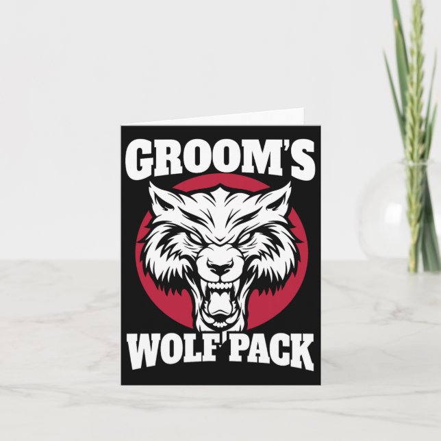 Funny Bachelor Party Groom's Wolfpack Wedding Part Card (Front)