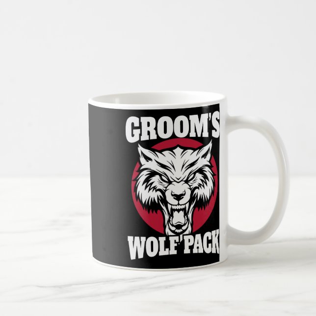 Funny Bachelor Party Groom's Wolfpack Wedding Part Coffee Mug (Right)