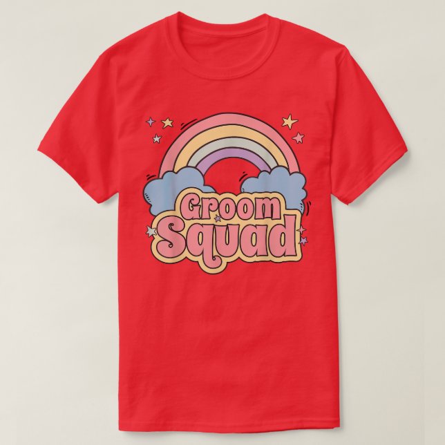 Funny Bachelor Party Group Set Groom Squad  T-Shirt (Design Front)