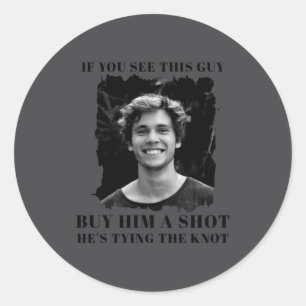 Funny Bachelor Party Mens  Classic Round Sticker