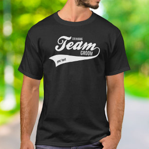 Funny Bachelor Team Groom Drinking Sports Logo T-Shirt