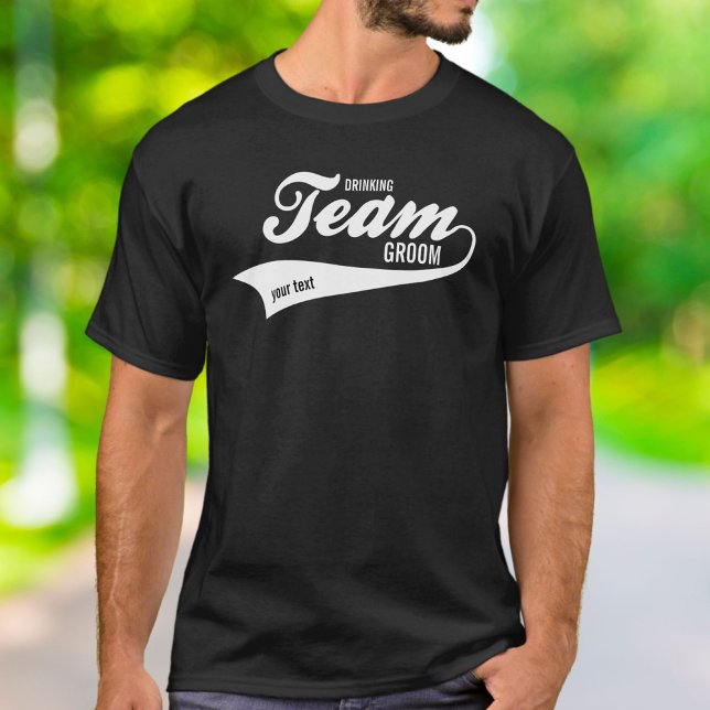 Funny Bachelor Team Groom Drinking Sports Logo T-Shirt (Creator Uploaded)