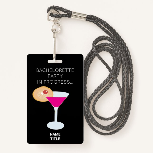Funny Bachelorette Party Girls Weekend  ID Badge (Front with Lanyard)
