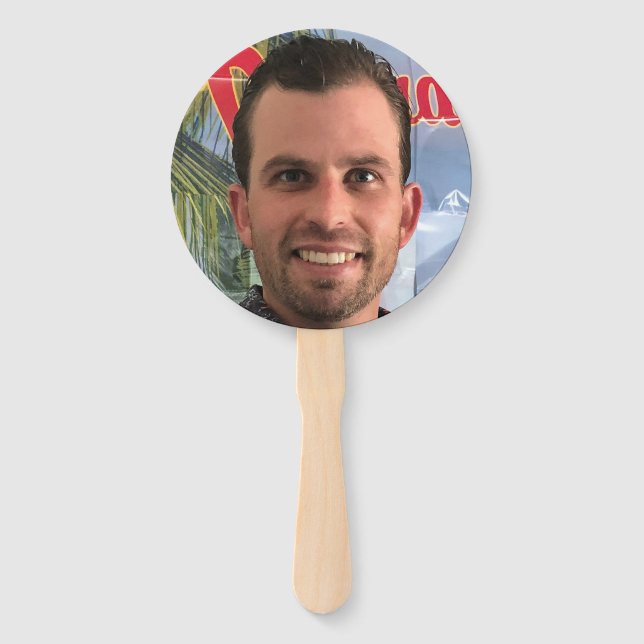 Funny Bachelorette Party Groom Picture Photo Hand Fan (Front)