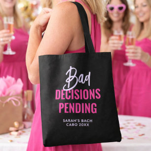 Funny Bachelorette Tequila Bad Decisions Gift Tote Bag