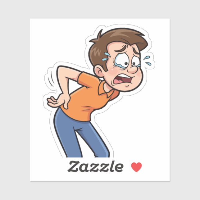Funny Back Pain Cartoon Design (Sheet)
