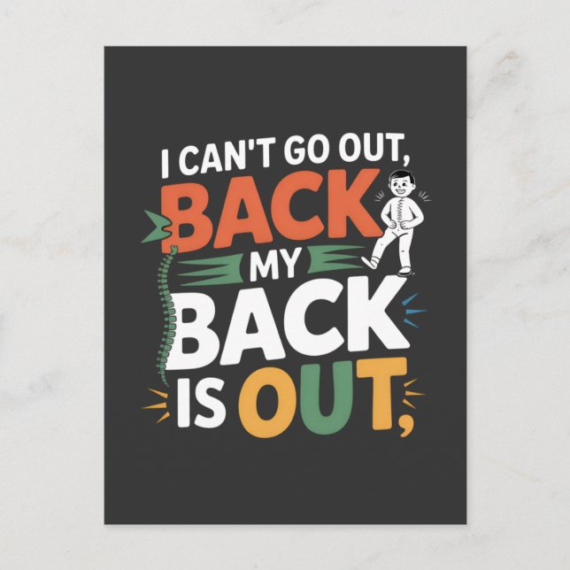 Funny Back Pain Chiropractic Quote Postcard (Front)