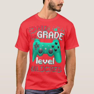 Funny Back To School 2nd Grade Level Unlocked Vide T-Shirt