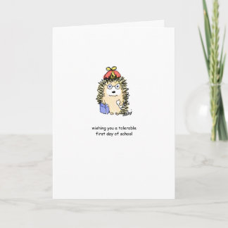 Funny Back to School Card - Hedgie & Co.