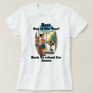 Funny Back to School Custom Name Mum Coffee T-Shirt