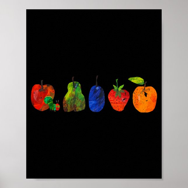 Funny Back To School Cute Hungry Lover Fruits Teac Poster (Front)