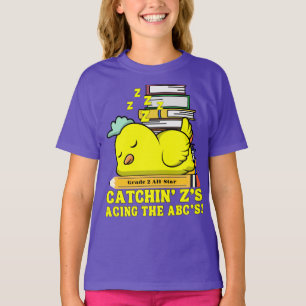 Funny Back to School Grade Name Sleeping Chicken  T-Shirt