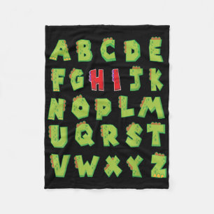 Funny Back To School Hi Alphabet Pre K Kindergarte Fleece Blanket