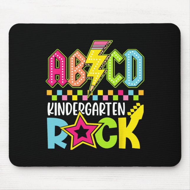 Funny Back To School Lightning Bolt Kindergarten R Mouse Mat (Front)
