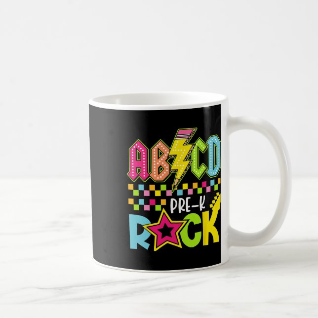 Funny Back To School Lightning Bolt Pre K Rock Kid Coffee Mug (Right)
