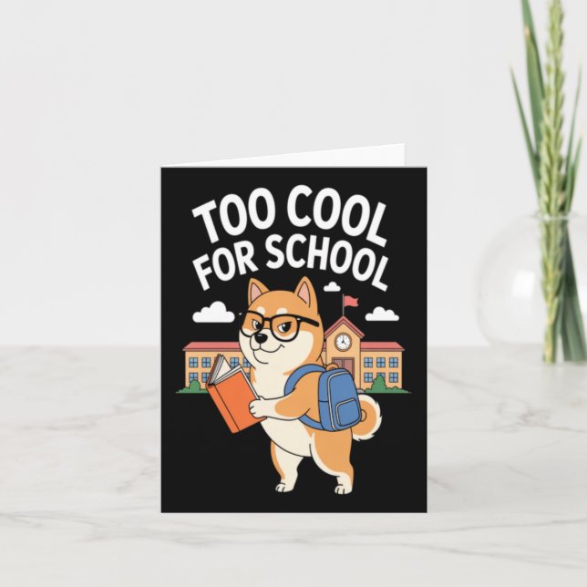 Funny Back To School Nerdy Dog Card (Front)