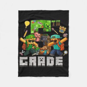 Funny Back To School Tee 5th Grade Dabbing Gamers Fleece Blanket