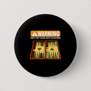Funny Backgammon  6 Cm Round Badge
