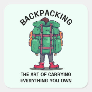 Funny Backpacking Sticker Set