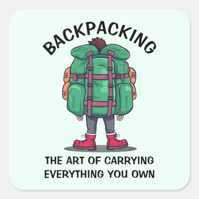 Funny Backpacking Sticker Set (Front)