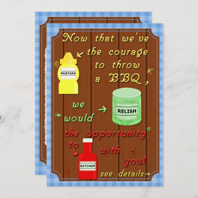 Funny Backyard Barbecue Party Pun Invitation (Front/Back)