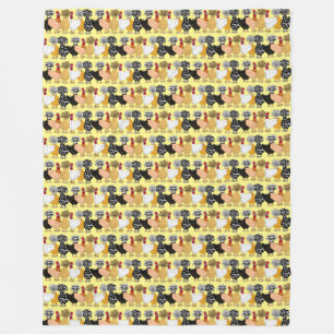 Funny Backyard Chickens Polish Hens Polka Dot Fleece Blanket