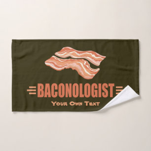 Funny Bacon Baconologist Hand Towel