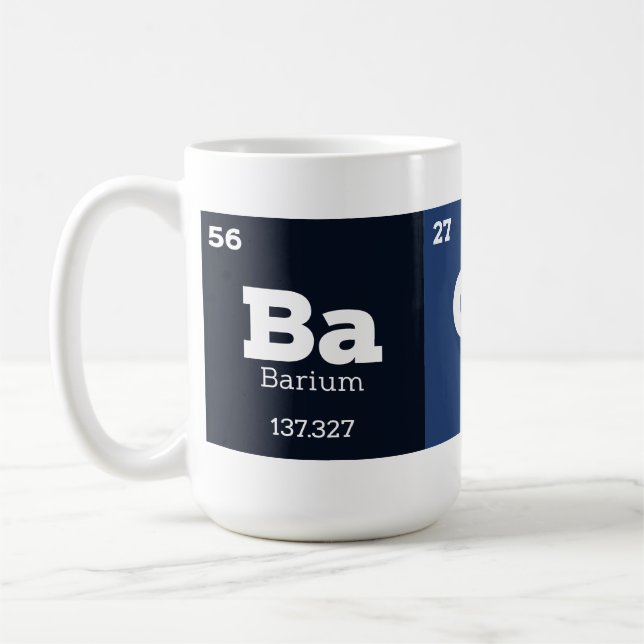 Funny Bacon Periodic Table Elements Coffee Mug (Left)