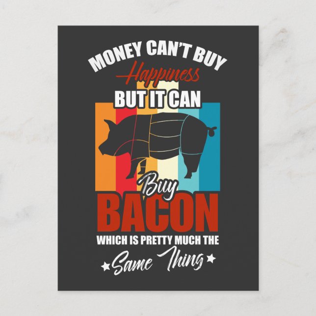 Funny Bacon Quote for BBQ Grillmaster Postcard (Front)