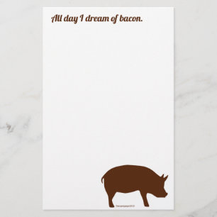 Funny bacon stationery