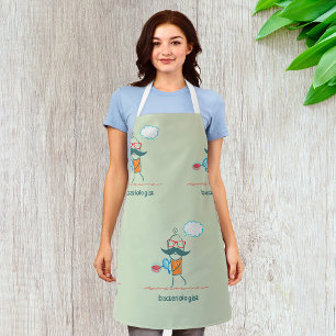 Funny Bacteriologist Scientist with Big Moustache  Apron
