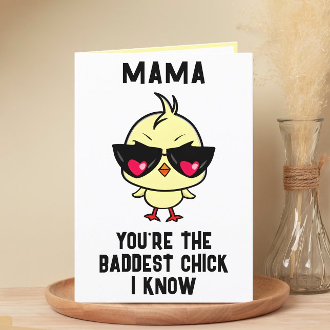 Funny Bad Chick Chicken Mother Happy Birthday Thank You Card (Funny Bad Chick Chicken Mother Happy Birthday Thank You Card)