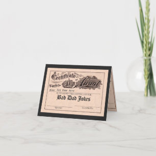 Funny Bad Dad Jokes Award Card